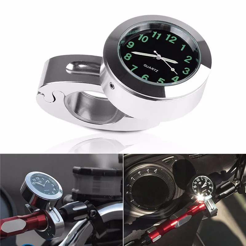 Waterproof Motorcycle Handlebar Clock Motorcycle Accessories Handle Bar Mount Clock Watch for  yamaha honda Kawasaki suzuki
