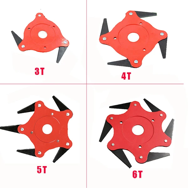 6 зуб садовая газонокосилка лезвие марганца сталь трава Триммер-кусторез ГОЛОВЫ 65Mn - Цвет: Red