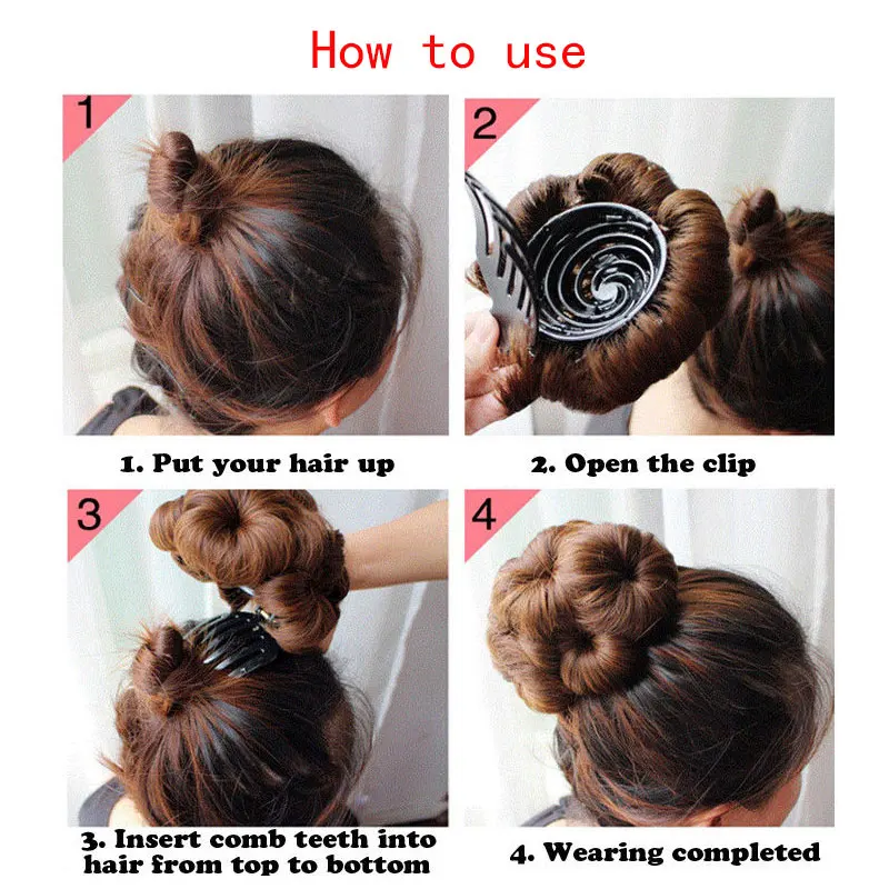 S Noilite Hair Women Curly Chignon Hair Bun Donut Clip In