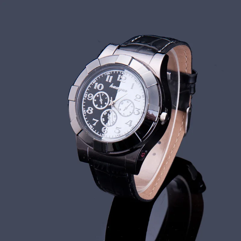 Модные перезаряжаемые USB Зажигалка часы электронные мужские повседневные кварцевые наручные часы ветрозащитный беспламенный прикуриватель - Цвет: 7