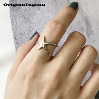 

Stars Rings Real 925 Silver Jewelry Vintage Charm Boho Minimalism Birthday Gift Haut Femme Bague Femme Rings for Women Anillos