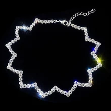 Новое поступление,, модные ожерелья, колье с кругами, буквы W, волнистая форма, кристальная цепочка, чокеры, ожерелья для женщин, ювелирные изделия