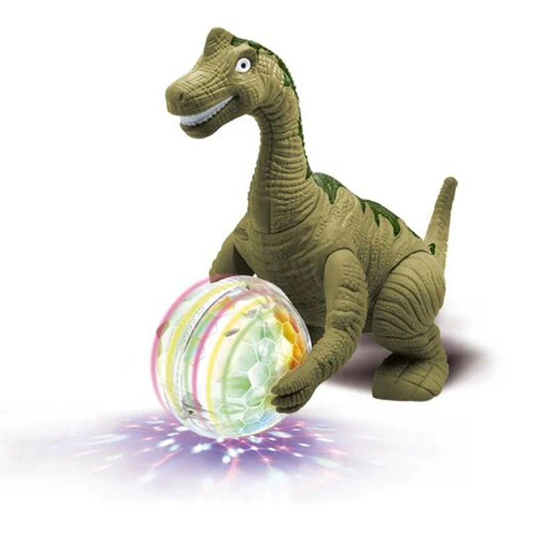Электрическая интерактивная игрушка Брахиозавр для детей, моделирование трицератопов, модель животного, шагающий, танцующий свет, вокальные игрушки для детей