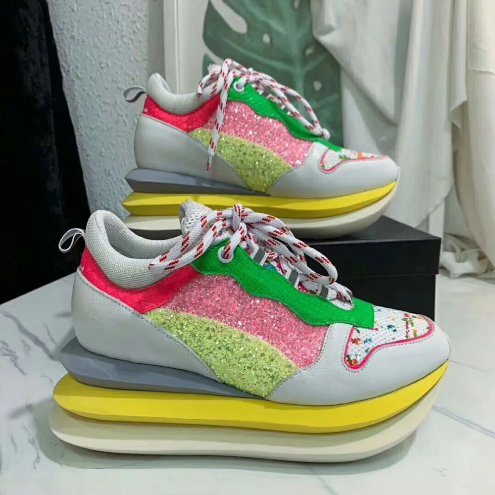 

Autumn New Designer Sneakers Women Shoes White Round Toe Flat Height Increasing Casual Female Shoes Hollow Lace-up Sneakers