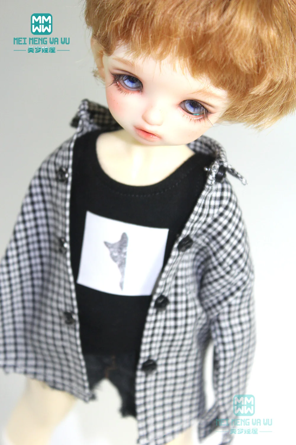 BJD accessories for 27cm-30cm 1/6 BJD YOSD doll clothes fashion Printed shirt Vest, shorts