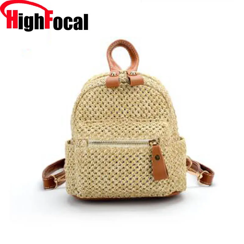 

New Mini Women pack Straw Bag Retro Rattan Shoulder Messenger Bag Mini Casual pack Cute Travel Beach pack mochila feminina