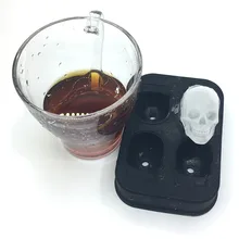 Распродажа, 1 предмет, лидер продаж, большой поднос кубика льда, пудинга 3D Череп силиконовый 4-полость самодельный лед чайник Хо Применение держать Применение