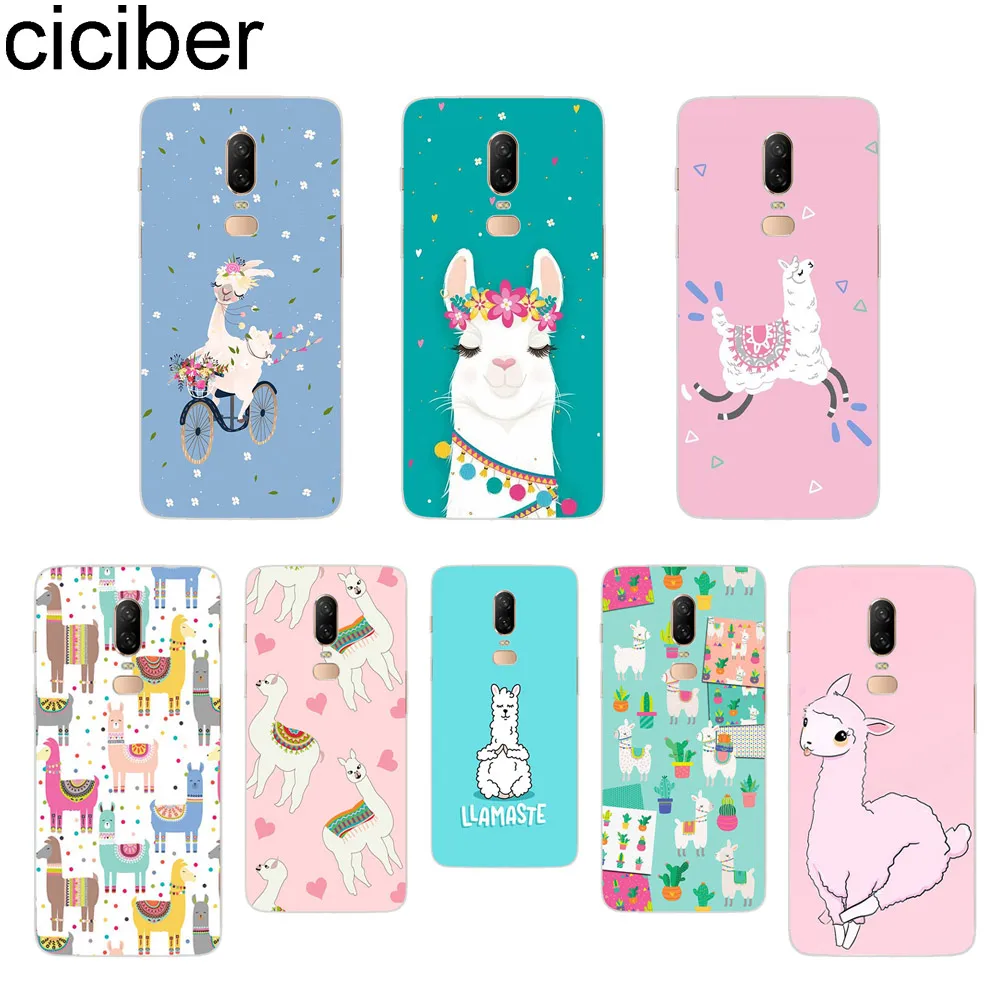 

ciciber Kawaii Cute lama Llama Alpaca Animals Coque for Oneplus 6 5 T Soft TPU Back Cover Clear Phone Cases for 1+ 6 1+5 T Capa