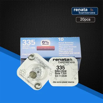 

20pack Original Renata Swiss Battery 335 SR512SW 1.55V for Watch Silver 335 SR512SW RENATA Watch Batteries