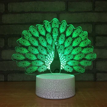

7 color change 3d Light Led Acrylic Visual Stereo 3d Light Fixtures Creative Bursting Pattern Usb Kids Room Light