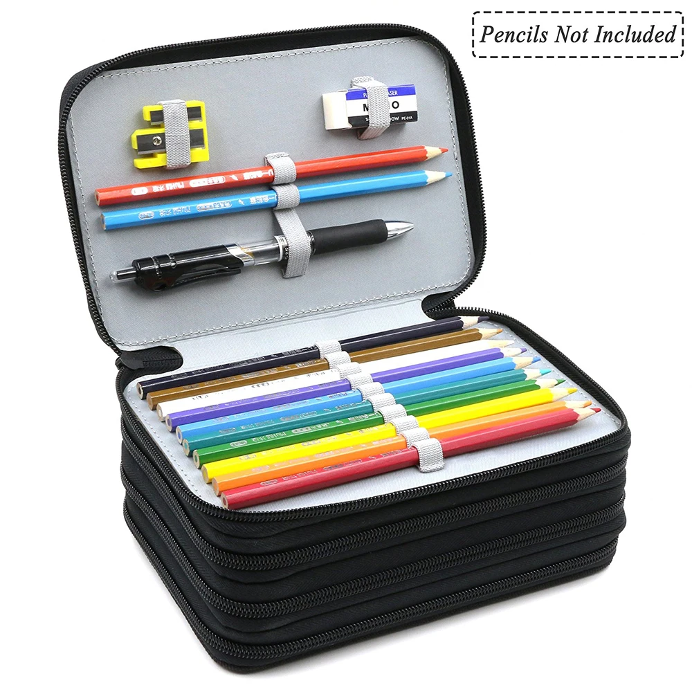 

72 Holders 4 Layer Zipper Multifunctional Handy School Pencil Case Large Capacity Colored Pencil Bag For Student Art Supplies
