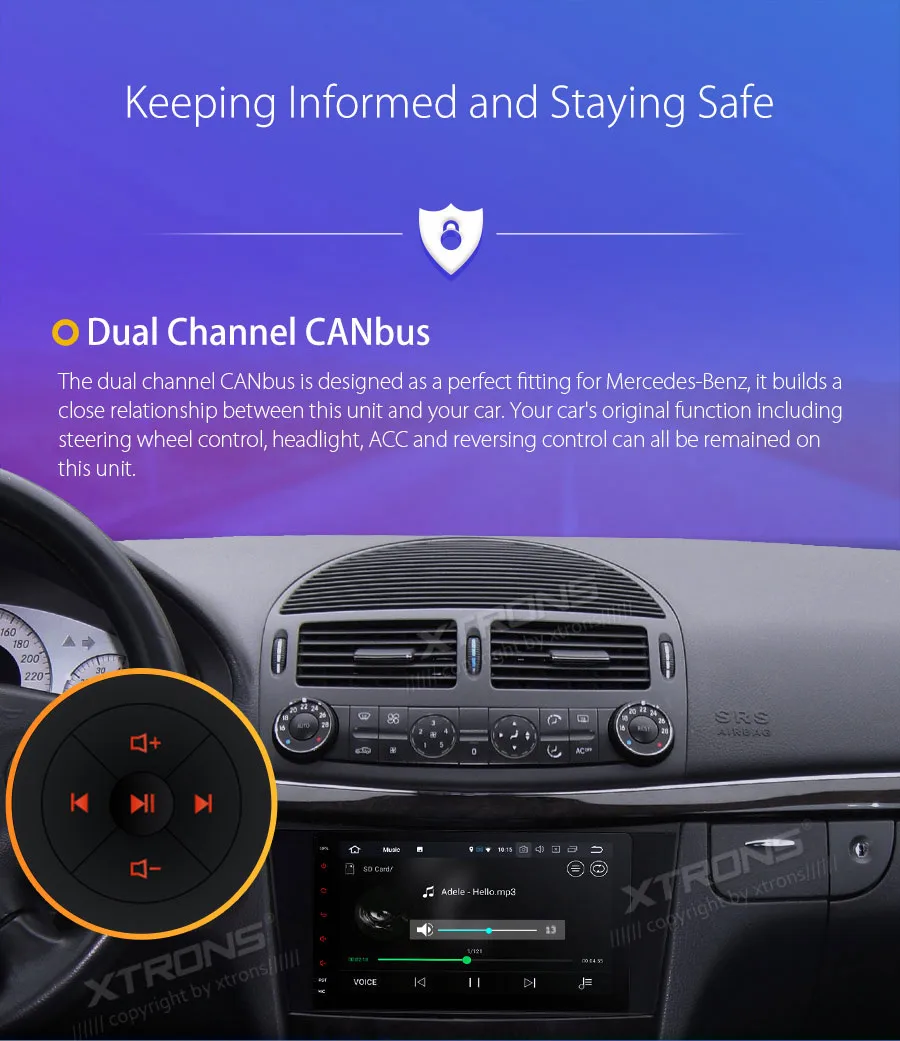 Perfect 8" Android 9.0 Pie OS Car Multimedia Navigation GPS Radio for Mercedes-Benz E-Class W211 2002-2008 & CLS-Class W219 2005-2006 17