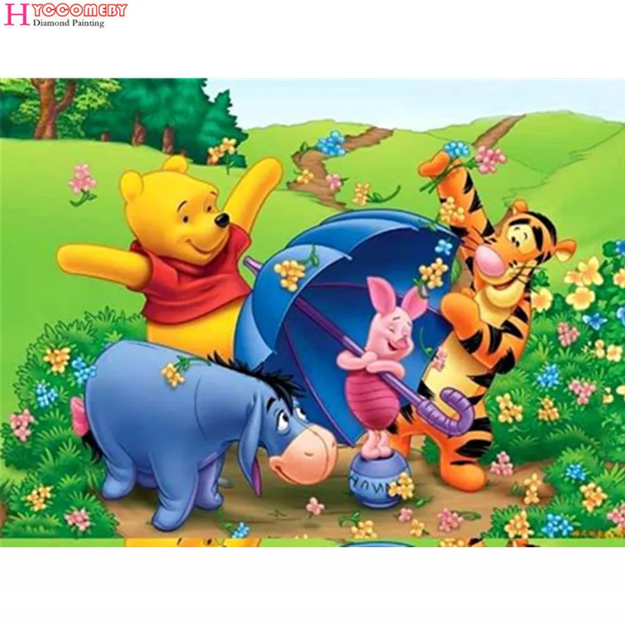 

Full Drill 5 DIY Cartoon horse Diamond Painting Winnie the Pooh Embroidery Cross Stitch Mosaic Home Decor christmas unicorn