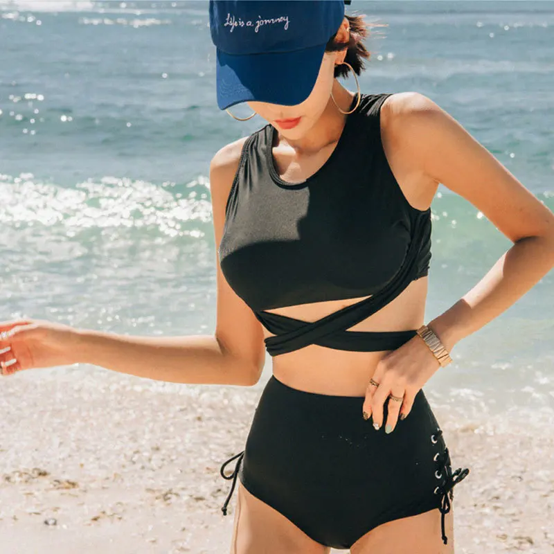 

May Plus Size Female Beach Output Swimsuit With Push Up High Waist Ins Web Big Sexy 2019 Cartoon Polyester Sierra Surfer Bikini