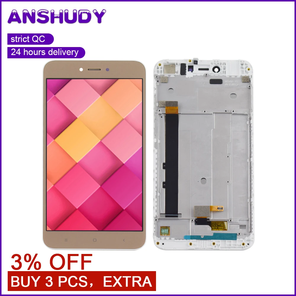 

For Xiaomi Redmi Note 5A LCD Touch Screen Sensor Digitizer Assembly Frame For Xiaomi Redmi Note 5A Display Screen Replacement