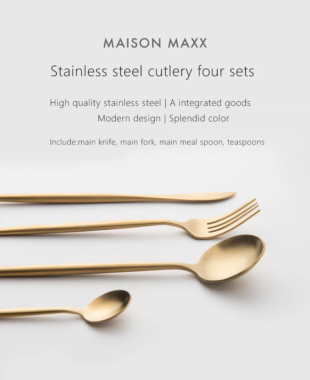 Xiaomi чистый цвет набор столовых приборов Maision Maxx ложка, вилка, нож, чайная ложка 4 шт. высокого качества из нержавеющей стали