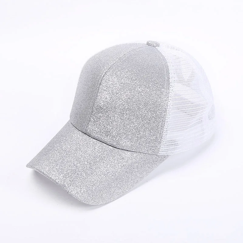 Женская и мужская блестящая Кепка Snapback с блестками, летние сетчатые шляпы, регулируемые спортивные шапки, новая Кепка для бега