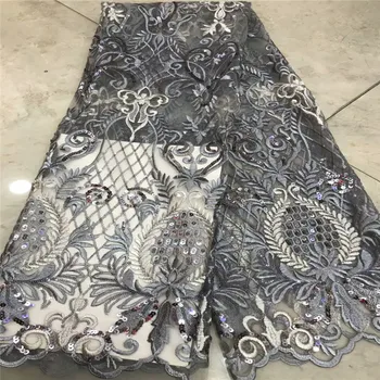 

Nigerian Lace Fabrics 2019 high quality African French Lace Fabric High Quality 3D Lace, Grey Lace Applique for wedding bh75-100