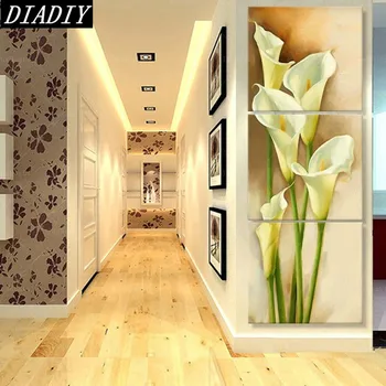 

2017 Diamond Embroidery 5D DIY Diamond Painting 3PCS Sea jade flower orchid 5d Diamond Painting Cross Stitch Rhinestone Mosaic