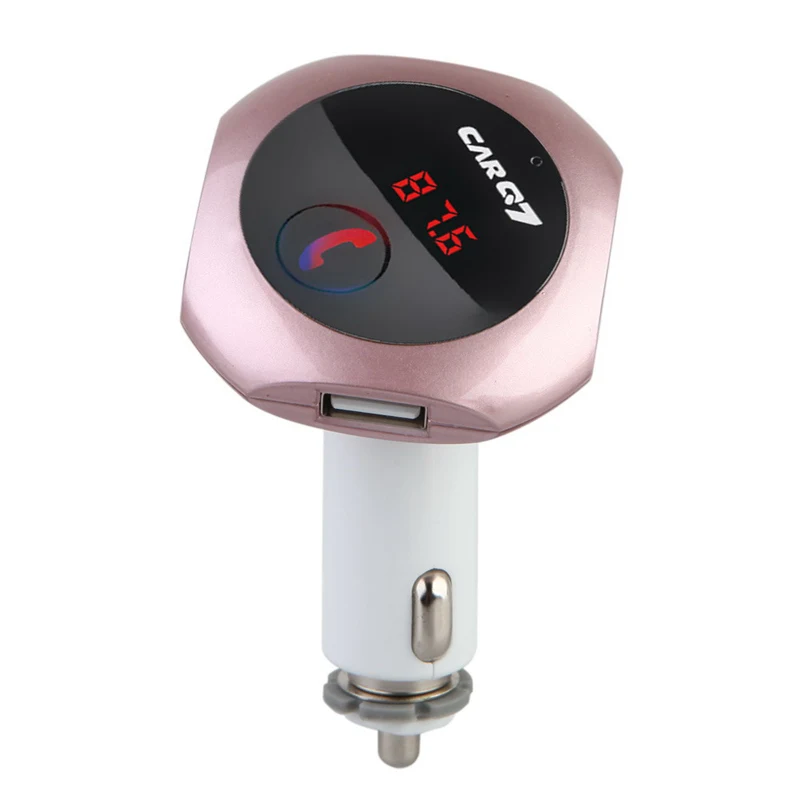 Vodool 4 в 1 Hands-Free Беспроводной FM передатчик Bluetooth Car Kit MP3-плееры 5 В/2.5a dual USB Автомобильное Зарядное устройство для iPhone Samsung - Название цвета: Розовый