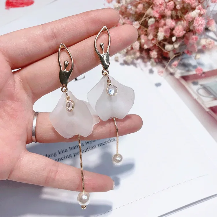 MENGJIQIAO 2018 новые корейские Изящные балерины акриловые лепестки цветок Длинные