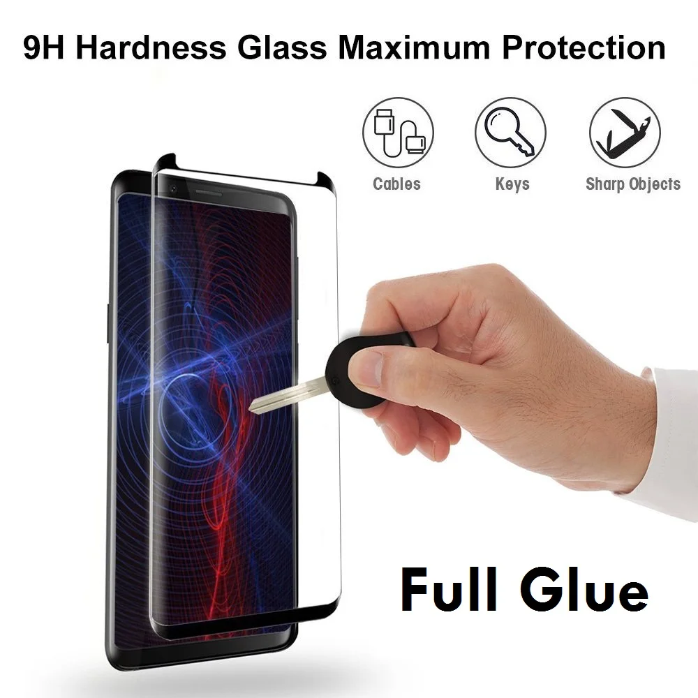 Full Adhesive Phone Screen Protector For Galaxy S9 Plus Full glue