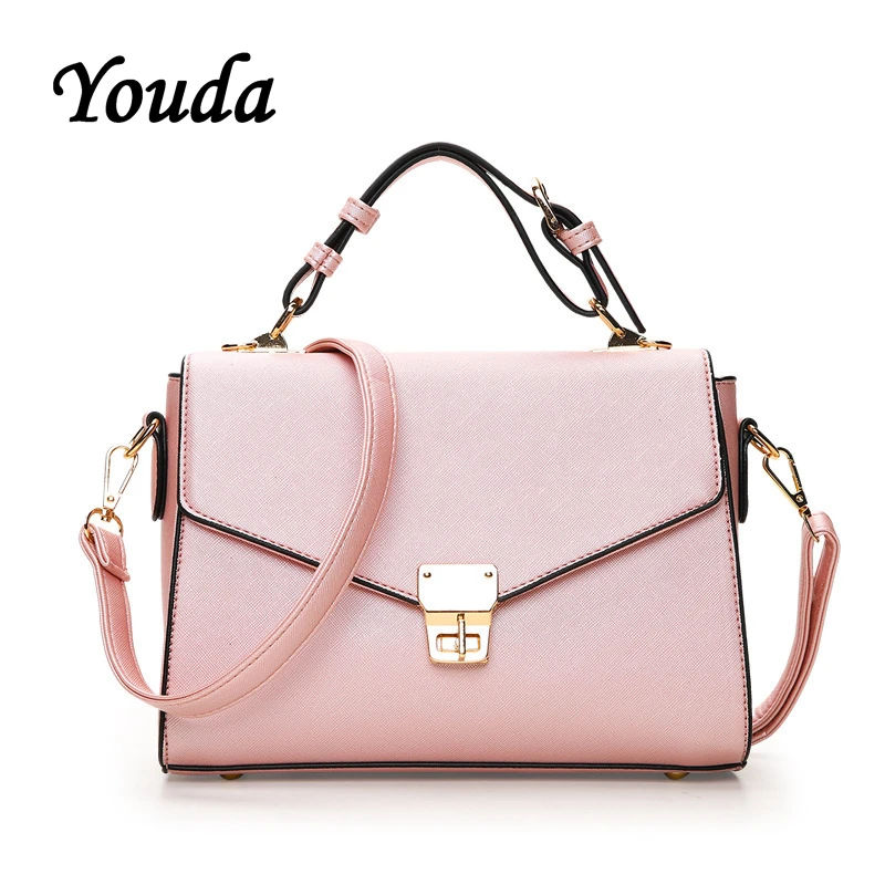 

Youda Korean Fashion Casual Solid Color PU Material Handbag Lady's Large Capacity Flip Shoulder Bag Shopping Messenger Bags