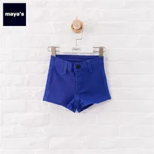 Mayas/Детские хлопковые модные однотонные летние шорты мягкие базовые синие обтягивающие детские милые Штаны для малышей,, 81173