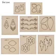Chzimade-boucles d'oreilles, 8 Styles de feuilles, motif de fleur, moule de découpe du cuir, matrices en bois, bricolage, artisanat, acier, poinçon, matrices de découpe