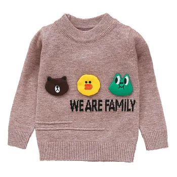 

Winter 2018 New Arrival Knitted Sweater Cartoon Pullover Boys Sweaters Baby Toddler Girl Clothes Casual Wool Tops 70-110 (2-5T)