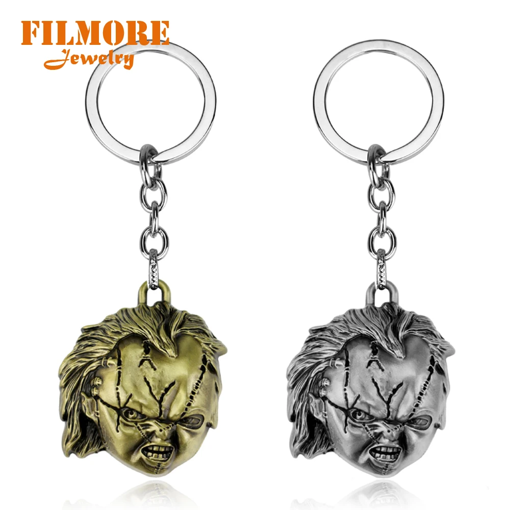 

Filmore Horror Movie Seed Of Chucky Keychain Figure Head Cosplay Pendant Key Chain Car Purse Keyring Holder Chaveiros Souvenirs