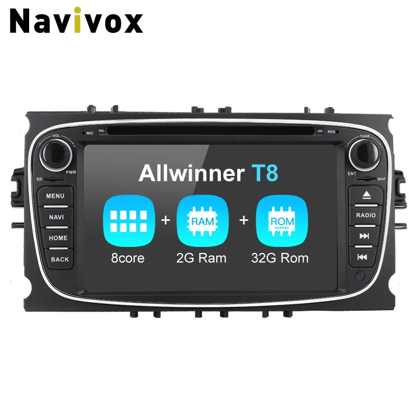 

Navivox 2 din Car Video DVD Player Android7.1.2 Radio GPS Navigation For Focus 2009 2010 2011 bluetooth Screen Wifi