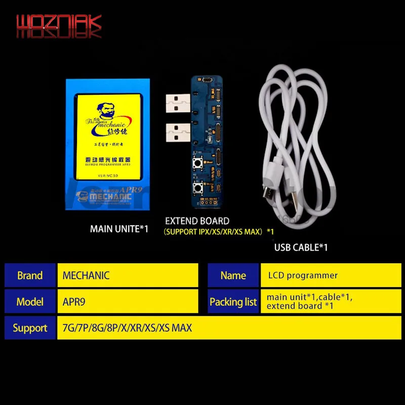 Механик APR9 lcd PHOTORECEPTOR ремонтный программатор для IPHONE X/XR/XS/XSM