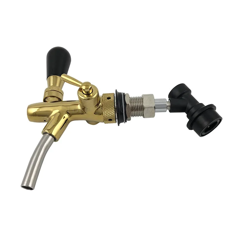 

Adjustable Beer Tap Faucet With Chrome Plating, Beer Home brewing Tap With Ball Lock Disconnect Liquid Connector