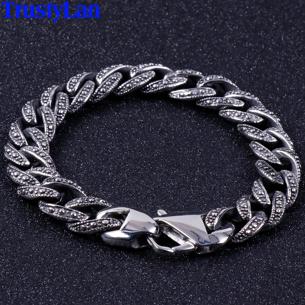 Винтажный Мужской Браслет-цепь дружба-браслеты 316L браслет из нержавеющей стали мужские тяжелые Модные мужские ювелирные изделия Прямая поставка