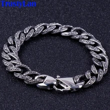 Винтажный Мужской Браслет-цепь дружба-браслеты 316L браслет из нержавеющей стали мужские тяжелые Модные мужские ювелирные изделия Прямая поставка