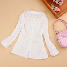 Г. Детская одежда для девочек; блузки; осенние детские рубашки для девочек с отделкой бисером; блузка; одежда для детей; школьная белая блузка для девочек; От 1 до 16 лет