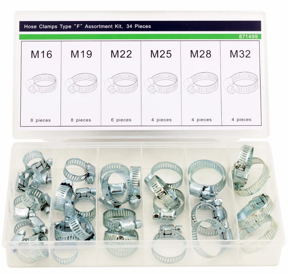 

34 PCS Hardware Hose Hoops Throat Reed Fasteners Wat Tube Clamp Hoop with Box
