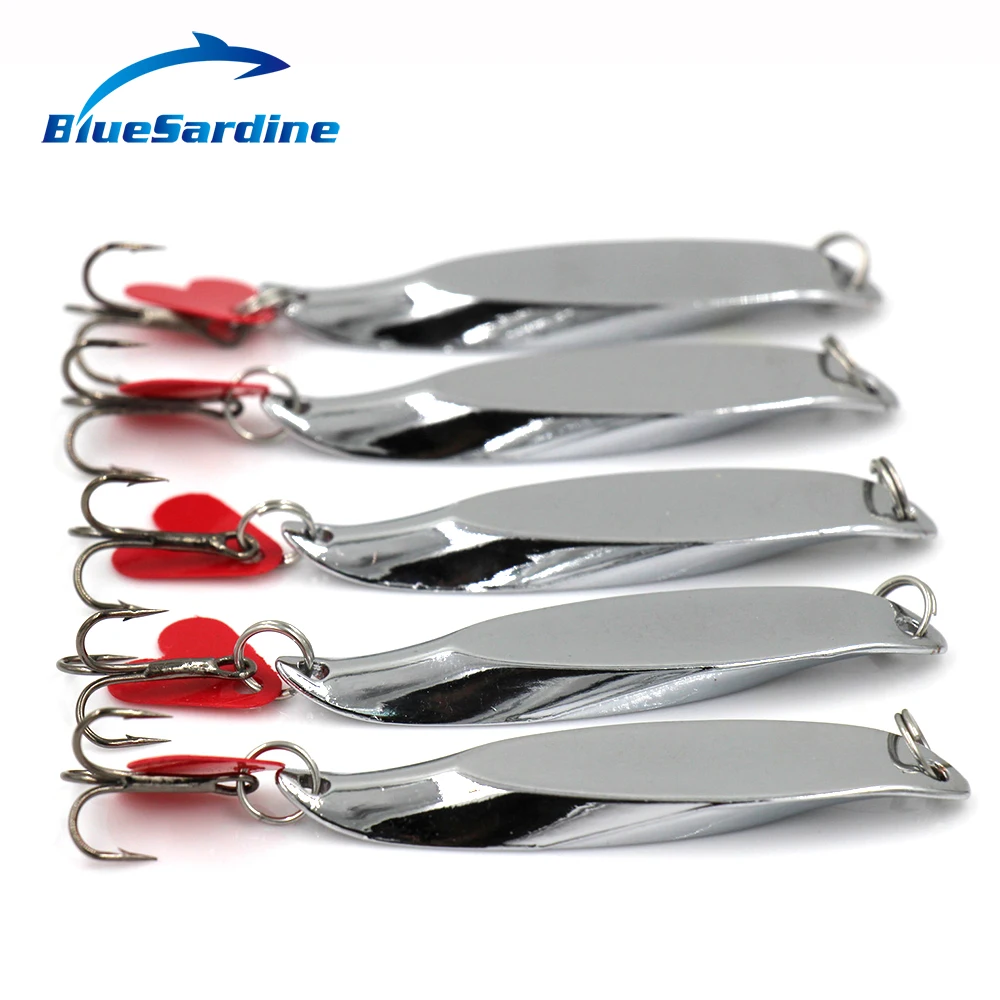 BlueSardine 10PCS 7G 6CM Spoon Baits Metal Fishing Lures Spoonbaits Pesca Peche Fishing Tackle