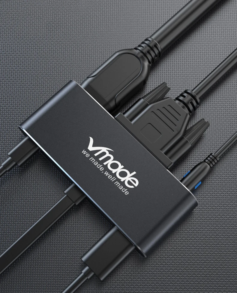 Vmade USB HUB Тип C к HDMI VGA для MacBook samsung Galaxy S9/примечание 9 huawei P20 Pro Коврики 20 X Pro ноутбук Тип-C usb-концентратор, адаптер