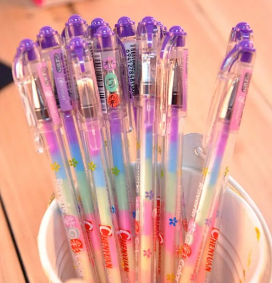 

1 x Kawaii Crystallise 6 Colors Changing Funny Gel Ink Pen Color Chameleon Pen School Office Supplies Kids Gift Pens