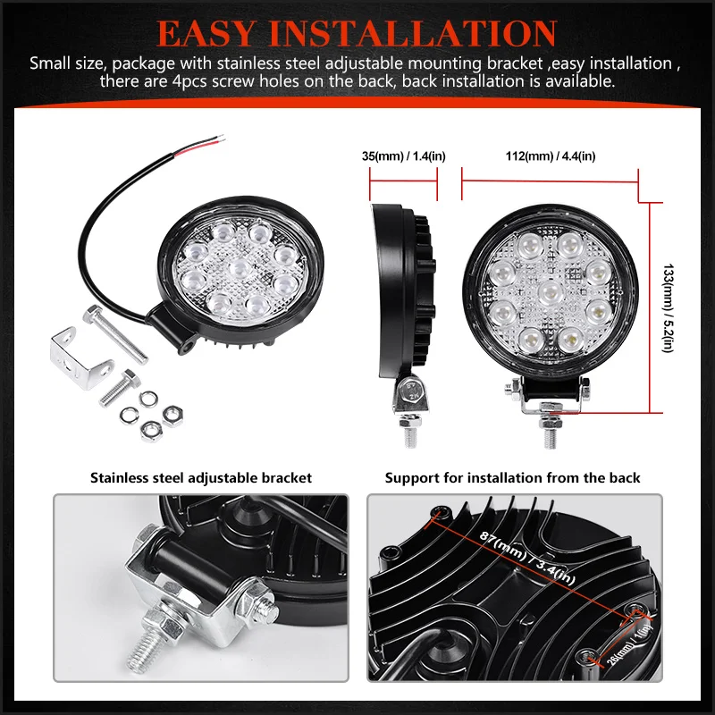 2pcs 4 Pollici Fuori Strada HA CONDOTTO LA Luce Bar Flood Spot Combo Fascio Spotlight 12V Per Jeep ATV UAZ SUV 4WD 4x4 Camion Del Trattore Luce del Lavoro del LED-in Luci da tetto/lavoro da Automobili e motocicli su
