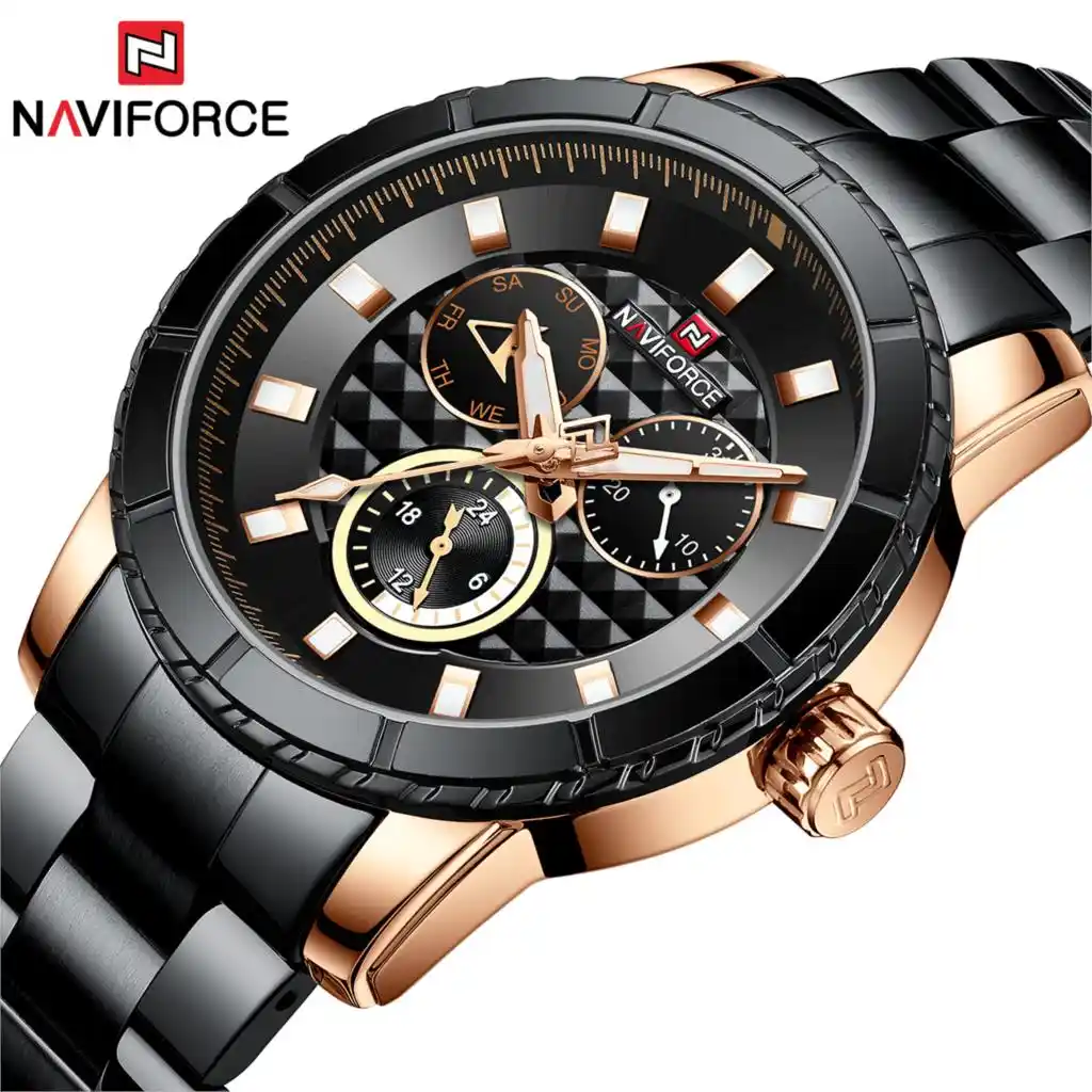 naviforce black chain watch