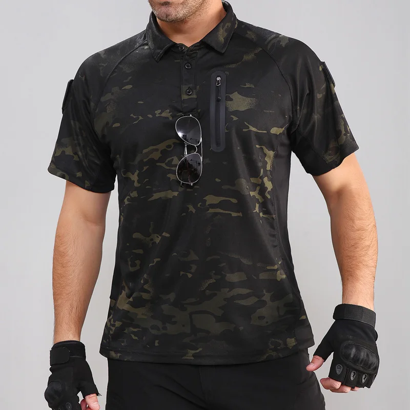 

2019 Summer New Man Quick-dry Tactical T-shirt MCBK Military Man shirt Multicam Black Tactical training shirt