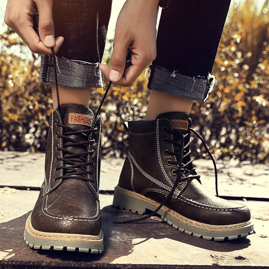 mens leather boots outfit