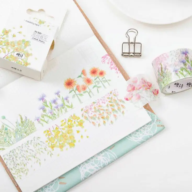 24 pcs/lot The Surprise Between Flowers Washi Tape DIY Scrapbooking Sticker Label Masking School Office Supply | Канцтовары для