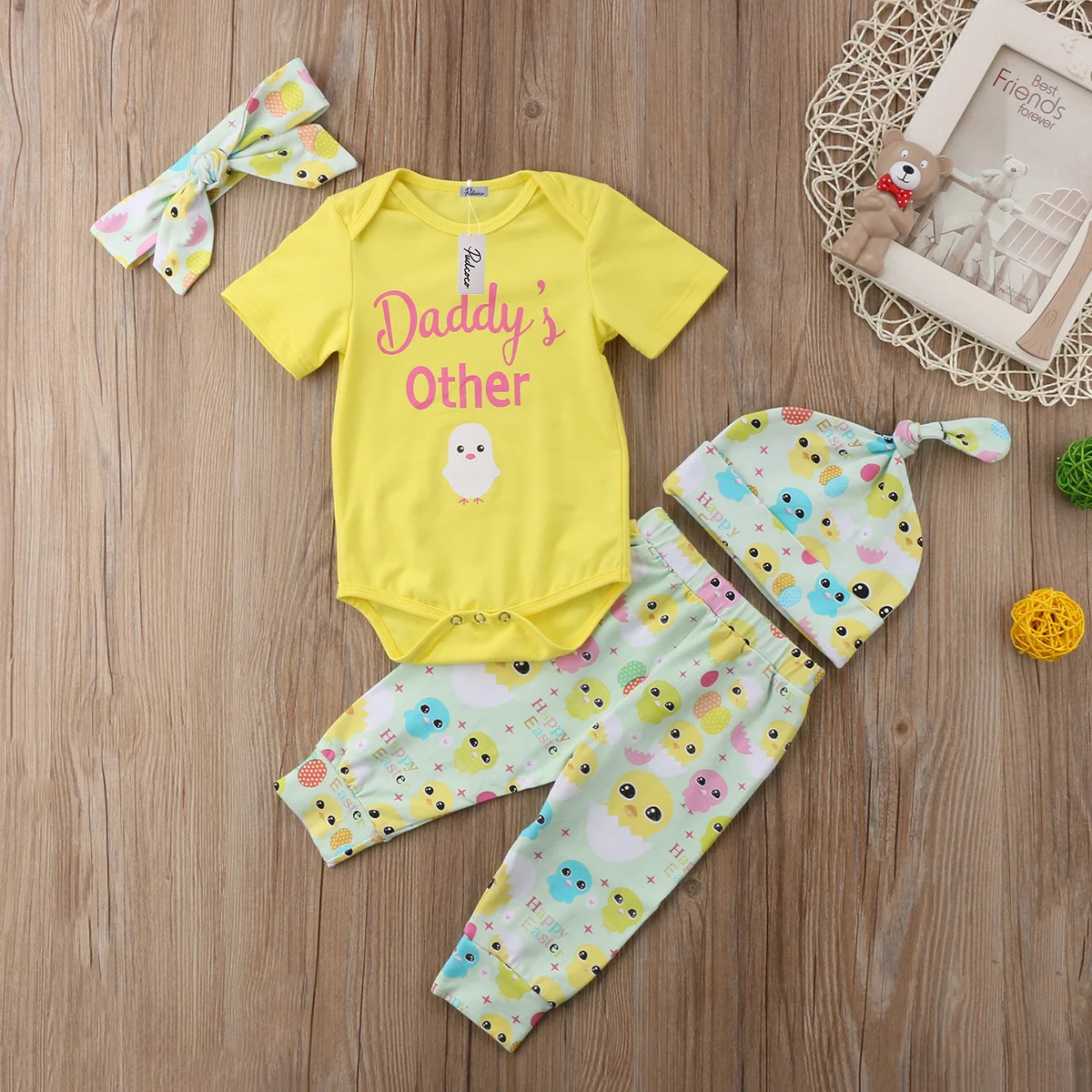 

Infant Baby Girl Kid Cotton Bodysuit Playsuit+Pants Headband Outfit Babies Girls Clothing Set Clothes 2019
