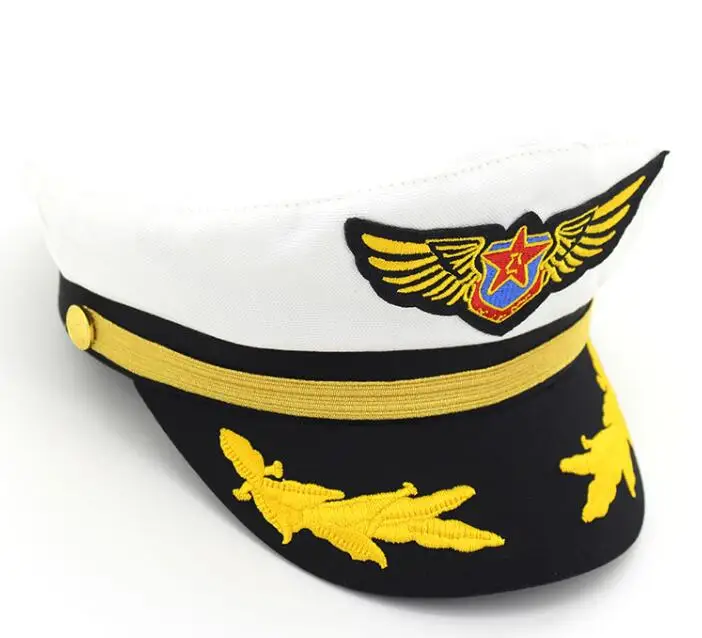 И для взрослых и детей хлопковые моряк, капитан шлем летчика Костюм Униформа вечерние выполнить на плоской подошве военно-морской флот военные кепки для Для мужчин Для женщин - Цвет: Kids White 54cm