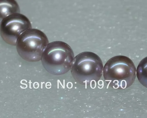 

Jewelry 00145 Wow Outstanding Natural sterling purple AAA 11-12mm round pearl