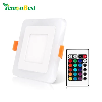 

Lemonbest Ultra Slim 3/6/12/18W Dual Color RGB LED Panel Light Concealed Cool White Lamp Square Ceiling Light AC 100-265V